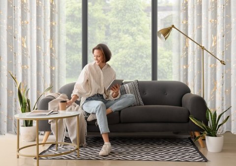 FIRANA GOTOWA MOLLY1 NA TAŚMIE 140 X 270 CM BIAŁY