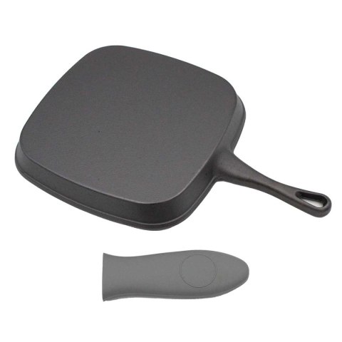 PATELNIA GRILLOWA ŻELIWNA 24cm Z SILIKONOWĄ NAKŁADKĄ 2668