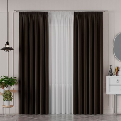 SERINA Tkanina dekoracyjna, wysokość 300cm, kolor 052 ciemny brązowy 318744/TDP/052/000300/1