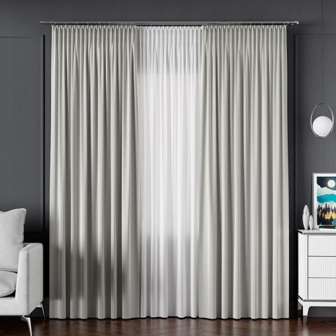 SERINA Tkanina dekoracyjna, wysokość 300cm, kolor 057 ciepły jasny szary 318744/TDP/057/000300/1