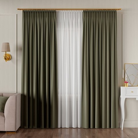 SERINA Tkanina dekoracyjna, wysokość 300cm, kolor 061 szarozielony 318744/TDP/061/000300/1