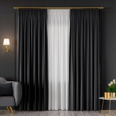 SERINA Tkanina dekoracyjna, wysokość 300cm, kolor 085 ciemny szary 318744/TDP/085/000300/1