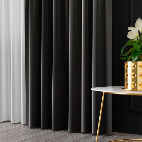 SERINA Tkanina dekoracyjna, wysokość 300cm, kolor 085 ciemny szary 318744/TDP/085/000300/1