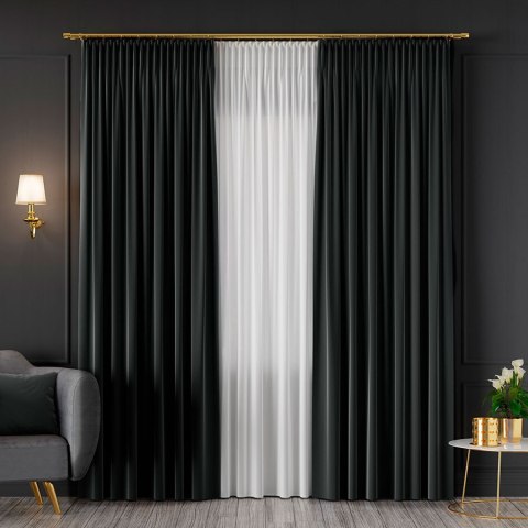 SERINA Tkanina dekoracyjna, wysokość 300cm, kolor 088 grafitowy 318744/TDP/088/000300/1