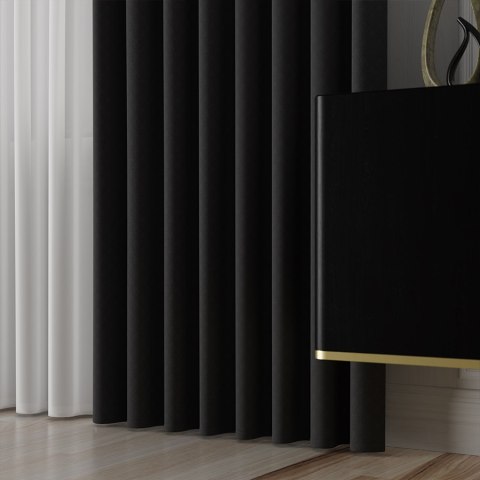 SERINA Tkanina dekoracyjna, wysokość 300cm, kolor 089 czarny 318744/TDP/089/000300/1