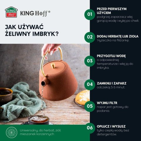 ZAPARZACZ ŻELIWNY IMBRYK 1L Z FILTREM KINGHOFF KH-1934