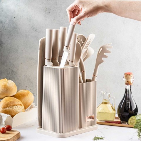 ZESTAW NOŻY I PRZYBORÓW KUCHENNYCH Z DESKĄ W STOJAKU KLAUSBERG KB-7935