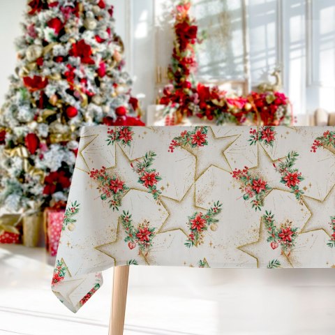 ZŁOTE GWIAZDY Tkanina dekoracyjna NINA WODOODPORNA, 160cm, kolor 001 biały DBN369/NIW/001/160000/1