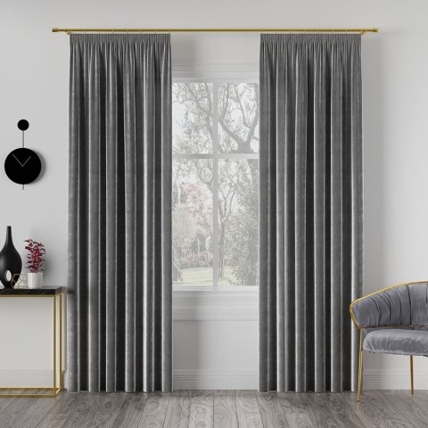 VELVI Tkanina dekoracyjna, wysokość 300cm, kolor 006 ciemny szary; antracytowy VELVI0/TDP/006/000300/1