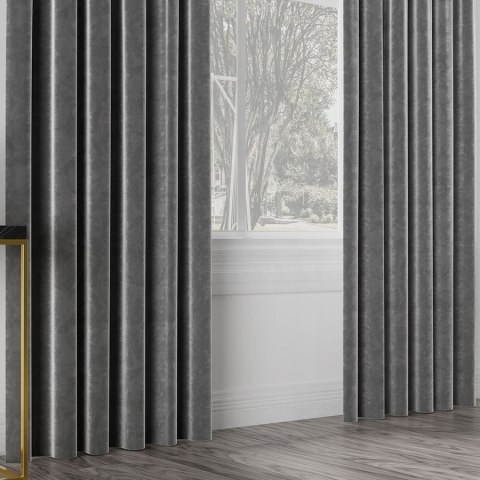 VELVI Tkanina dekoracyjna, wysokość 300cm, kolor 006 ciemny szary; antracytowy VELVI0/TDP/006/000300/1