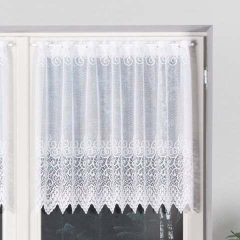 Zazdrostka żakardowa na metry 001539 wysokość 80 cm kolor biały