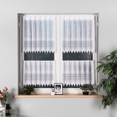 Zazdrostka żakardowa na metry 001539 wysokość 80 cm kolor biały