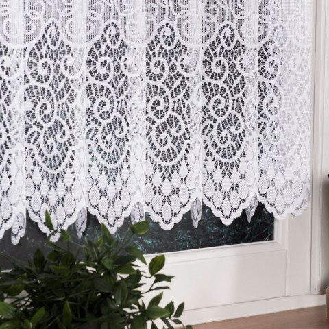 Zazdrostka żakardowa na metry 001539 wysokość 80 cm kolor biały