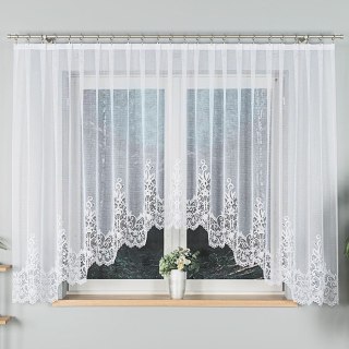 BERENIKA Firanka żakardowa gotowa, szerokość 430 x wysokość 160cm, kolor 001 biały 004304/FBL/001/430160/1