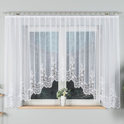 BERENIKA Firanka żakardowa gotowa, szerokość 430 x wysokość 160cm, kolor 001 biały 004304/FBL/001/430160/1