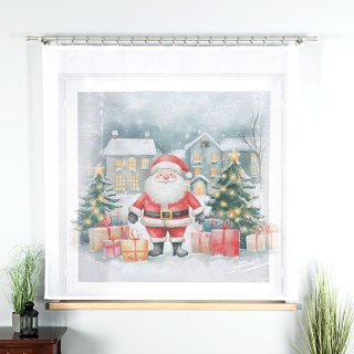 MIKOŁAJ, BAJKOWE ŚWIĘTA Panel firanowy, szerokość 150 x wysokość 170cm, tkanina Etamina, kolor 001 biały DBN356/ETM/001/155000/1