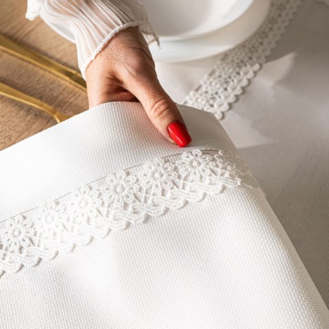 MODENA Bieżnik z gipiurą, szerokość 38cm x wysokość 160cm, kolor 001 biały 202725/KSP/L01/038160/1