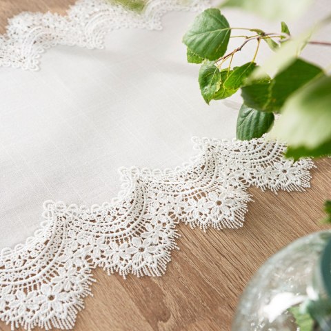 SERENA Bieżnik z gipiurą, szerokość 38cm x wysokość 160cm, kolor 001 biały 202531/KSP/001/038160/1