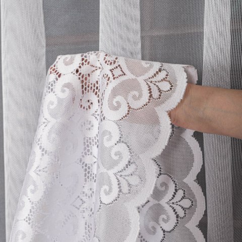 Firanka żakardowa na metry 015997 wysokość 250 cm kolor biały
