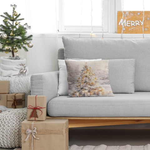 ZŁOTA CHOINKA Poszewka dekoracyjna VELVET, 40x40cm, kolor 001 biało-złoty PBN368/POP/001/040040/1