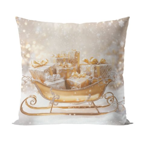 ZŁOTE SANIE Poszewka dekoracyjna VELVET, 40x40cm, kolor 001 biało-złoty PBN370/POP/001/040040/1