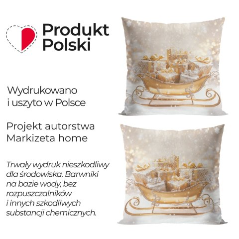 ZŁOTE SANIE Poszewka dekoracyjna VELVET, 40x40cm, kolor 001 biało-złoty PBN370/POP/001/040040/1
