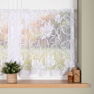 Zazdrostka żakardowa ze wzorem po całości, wysokość 80cm, kolor 001 biały 023338/000/001/000080/1