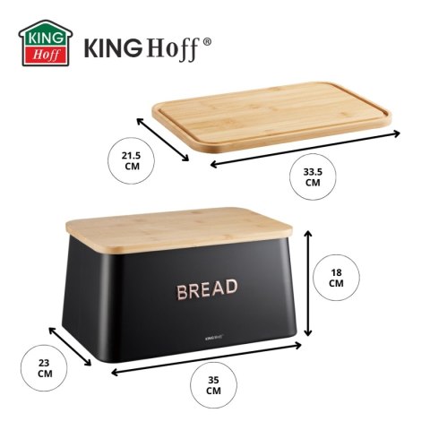 CHLEBAK STALOWY Z DESKĄ DO KROJENIA KINGHOFF KH-1948
