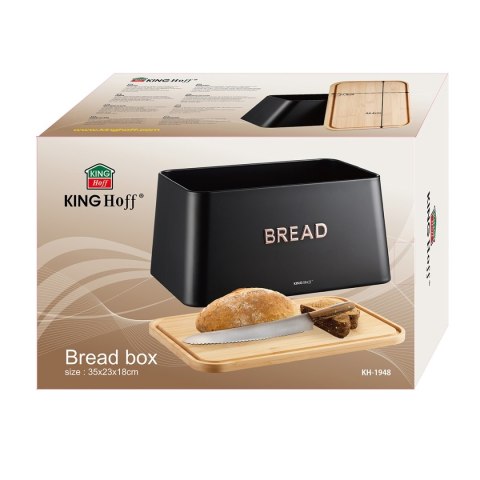 CHLEBAK STALOWY Z DESKĄ DO KROJENIA KINGHOFF KH-1948