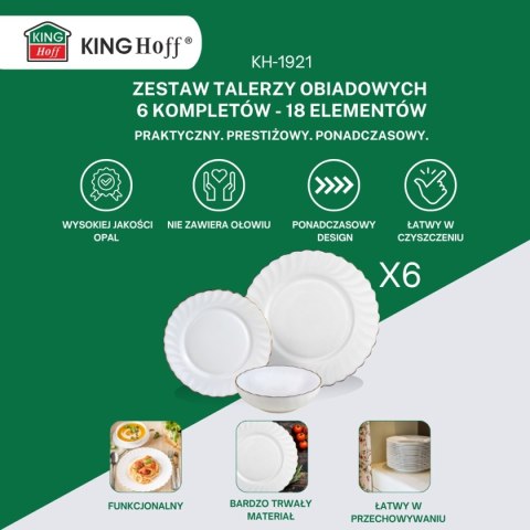 KOMPLET OBIADOWY OPAL MARIGOLD DLA 6 OSÓB 18 ELEM. KINGHOFF KH-1921