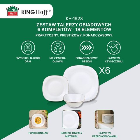 KOMPLET OBIADOWY TOPAZ DLA 6 OSÓB 18 ELEM. KINGHOFF KH-1923