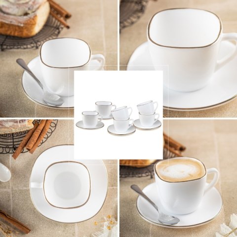 ZESTAW KAWOWY 6 FILIŻANEK ZE SPODECZKAMI KINGHOFF OPAL KH-1930