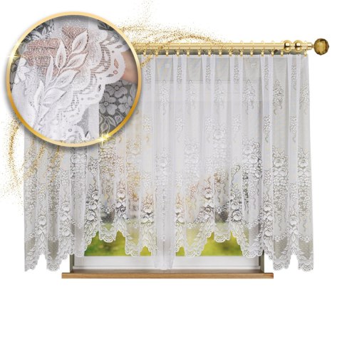 ADELA Firanka żakardowa odpasowana, szerokość 400 x wysokość 160cm, kolor 001 biały 361350/FOL/001/000162/1