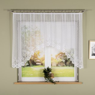 FAUSTYNA Firanka żakardowa odpasowana, szerokość 250cm x wysokość 120cm, kolor 001 biały 004411/FOL/001/000122/1