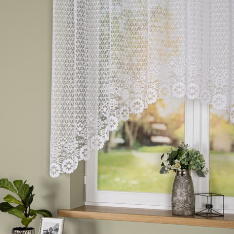 FAUSTYNA Firanka żakardowa odpasowana, szerokość 250cm x wysokość 120cm, kolor 001 biały 004411/FOL/001/000122/1