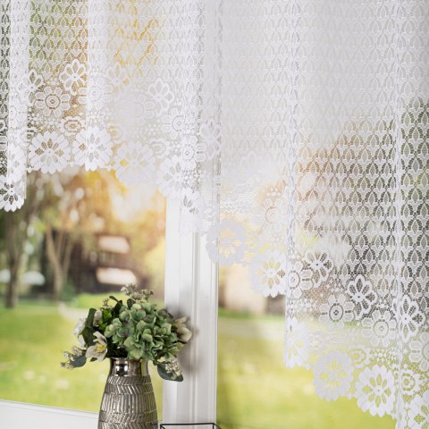 FAUSTYNA Firanka żakardowa odpasowana, szerokość 250cm x wysokość 120cm, kolor 001 biały 004411/FOL/001/000122/1