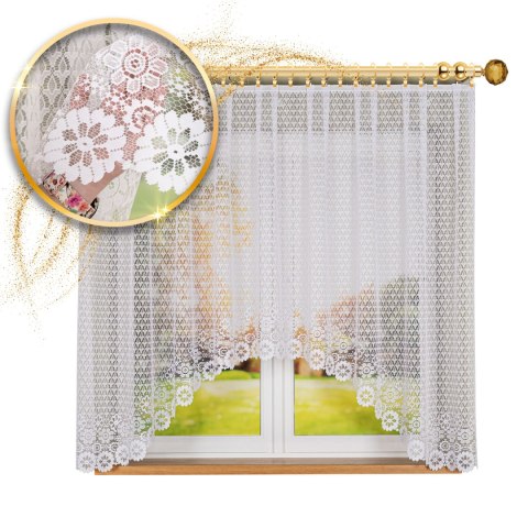 FAUSTYNA Firanka żakardowa odpasowana, szerokość 250cm x wysokość 120cm, kolor 001 biały 004411/FOL/001/000122/1