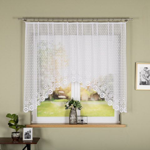 FAUSTYNA Firanka żakardowa odpasowana, szerokość 250cm x wysokość 140cm, kolor 001 biały 004411/FOL/001/000142/1