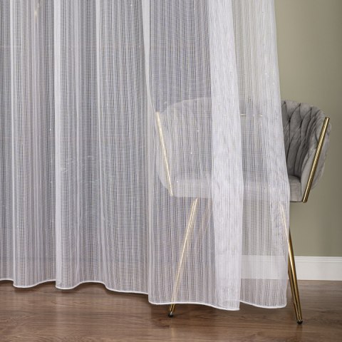 Firanka fantazyja z cekinami i z ołowianką, wysokość 300cm, kolor 001 biały 001290/OLO/001/000300/1