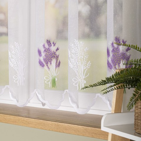 Firanka żakardowa drukowana ze wzorem po całości, wysokość 160cm, kolor 001 biały 018592/000/028/000160/1