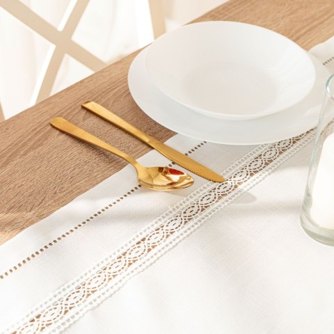 SELVIA Bieżnik z gipiurą, szerokość 38cm x wysokość 140cm, kolor 001 biały 250200/KSP/L01/038140/1