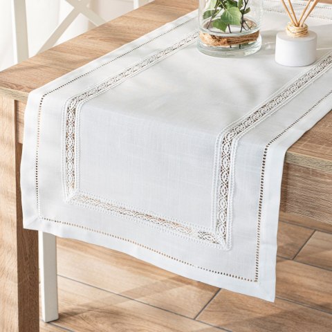 SELVIA Bieżnik z gipiurą, szerokość 38cm x wysokość 160cm, kolor 001 biały 250200/KSP/L01/038160/1