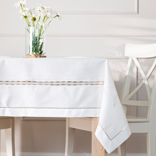 SELVIA Obrus z gipiurą, szerokość 140cm x wysokość 240cm, kolor 001 biały 250200/KSP/L01/140240/1