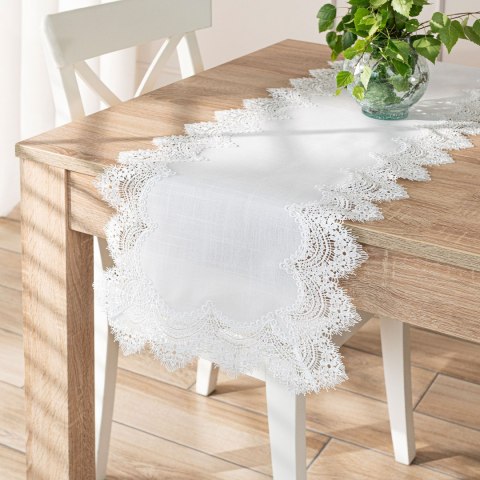 SERENA Bieżnik z gipiurą, szerokość 38cm x wysokość 140cm, kolor 001 biały 202531/KSP/001/038140/1