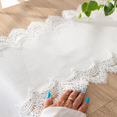 SERENA Bieżnik z gipiurą, szerokość 38cm x wysokość 140cm, kolor 001 biały 202531/KSP/001/038140/1