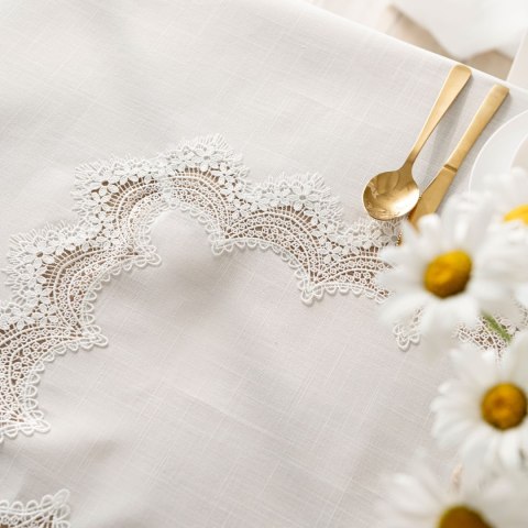 SERENA Obrus z gipiurą, szerokość 140cm x wysokość 220cm, kolor 001 biały 202531/KSP/001/140220/1