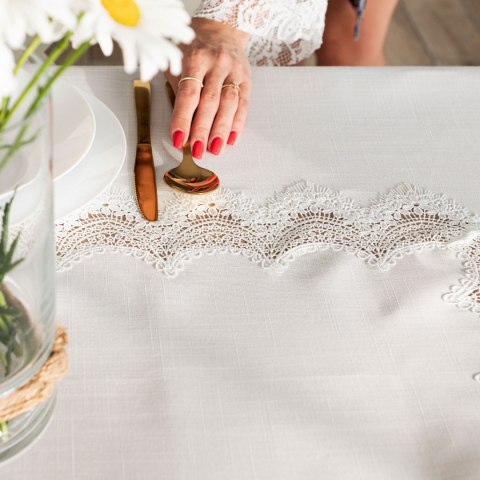 SERENA Obrus z gipiurą, szerokość 140cm x wysokość 220cm, kolor 001 biały 202531/KSP/001/140220/1