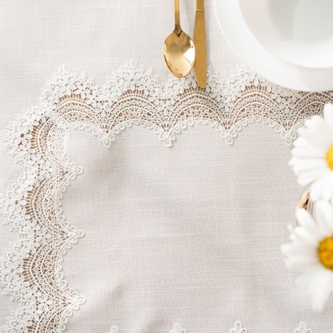 SERENA Obrus z gipiurą, szerokość 140cm x wysokość 240cm, kolor 001 biały 202531/KSP/001/140240/1