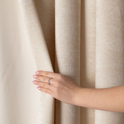 SOFT Zasłona gotowa na przelotkach, szerokość 140cm x wysokość 260cm, kolor 001 kremowy TD0035/ZGP/001/140260/1