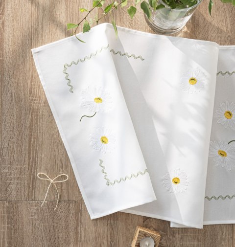 SUMMER Bieżnik z haftem, szerokość 38cm x wysokość 160cm, kolor 001 biały 192037/KSP/L01/038160/1